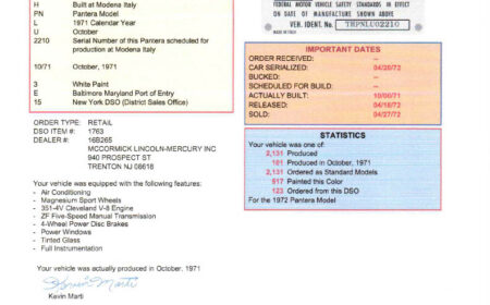 デ･トマソ パンテーラ 17,000マイル 1971